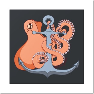 Octopus and an Anchor Posters and Art